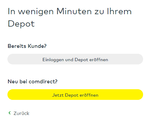 comdirect Depoteröffnung