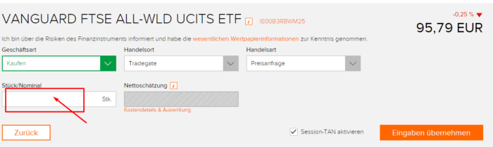 flatex Order tätigen