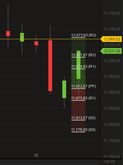 Screenshot: Pivot Punkte im DAX (Software: Guidants)