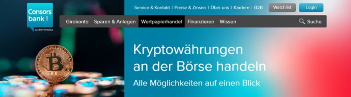 Krypto-Investments bei der Consorsbank