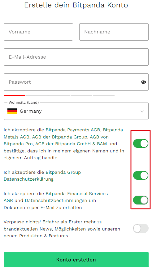 Bitpanda Konto eröffnen Anleitung